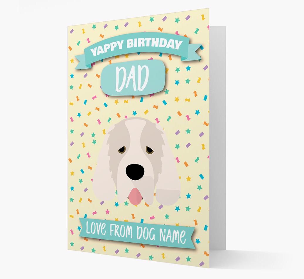 Personalised Card 'Yappy Birthday Dad' with {breedCommonName} Icon