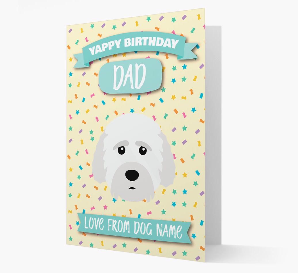 Personalised Card 'Yappy Birthday Dad' with {breedCommonName} Icon