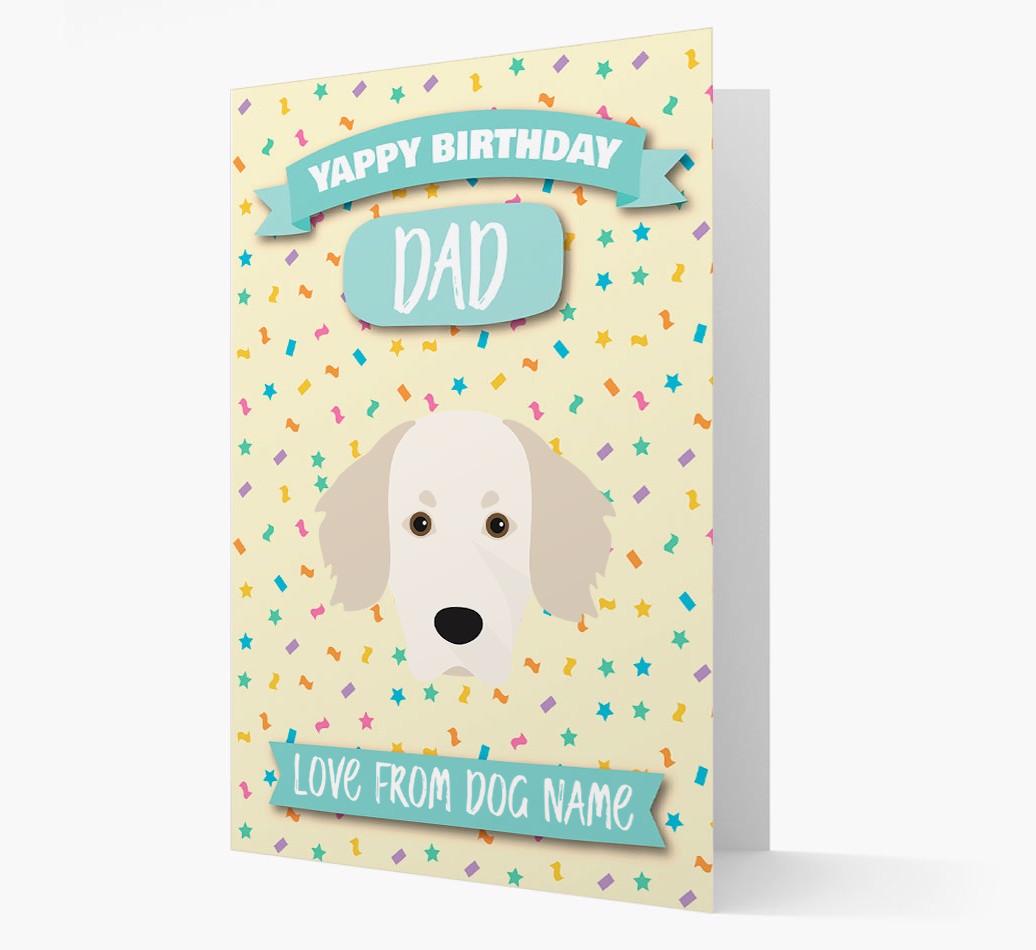 Personalised Card 'Yappy Birthday Dad' with {breedCommonName} Icon