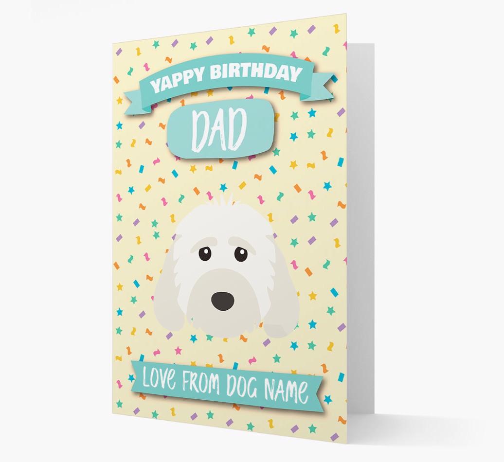 Personalised Card 'Yappy Birthday Dad' with {breedCommonName} Icon