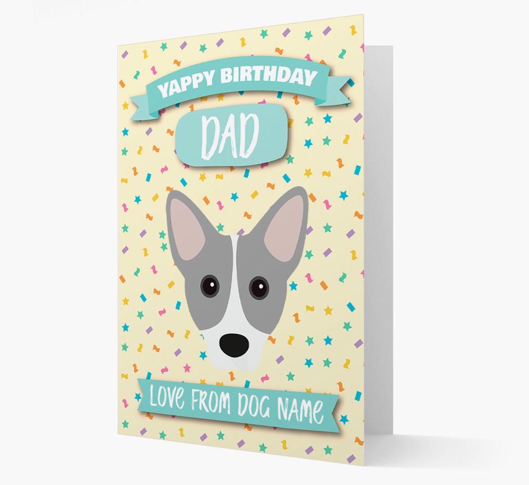 Personalised Card 'Yappy Birthday Dad' with {breedCommonName} Icon