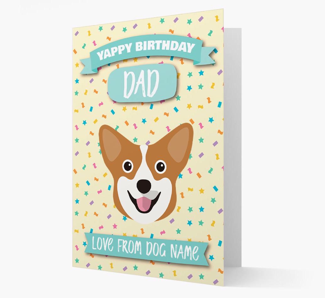 Personalised Card 'Yappy Birthday Dad' with {breedCommonName} Icon