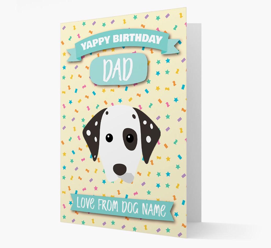 Personalised Card 'Yappy Birthday Dad' with {breedCommonName} Icon