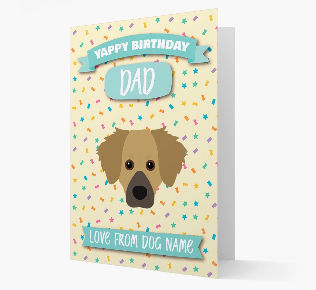 Personalised Card 'Yappy Birthday Dad' with {breedCommonName} Icon