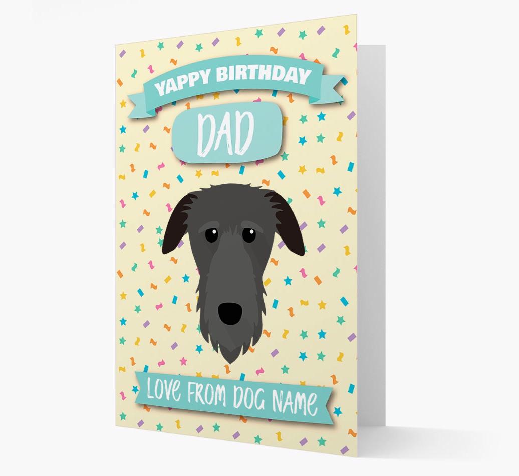 Personalised Card 'Yappy Birthday Dad' with {breedCommonName} Icon