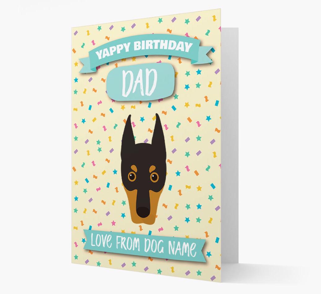 Personalised Card 'Yappy Birthday Dad' with {breedCommonName} Icon