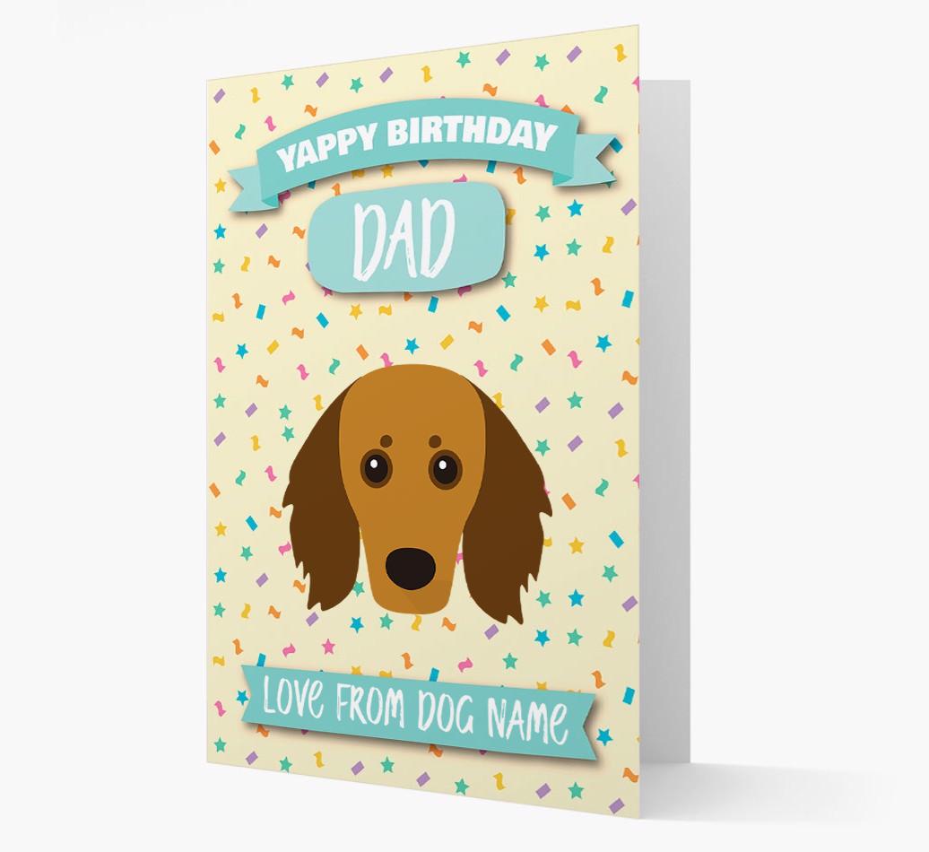 Personalised Card 'Yappy Birthday Dad' with {breedCommonName} Icon