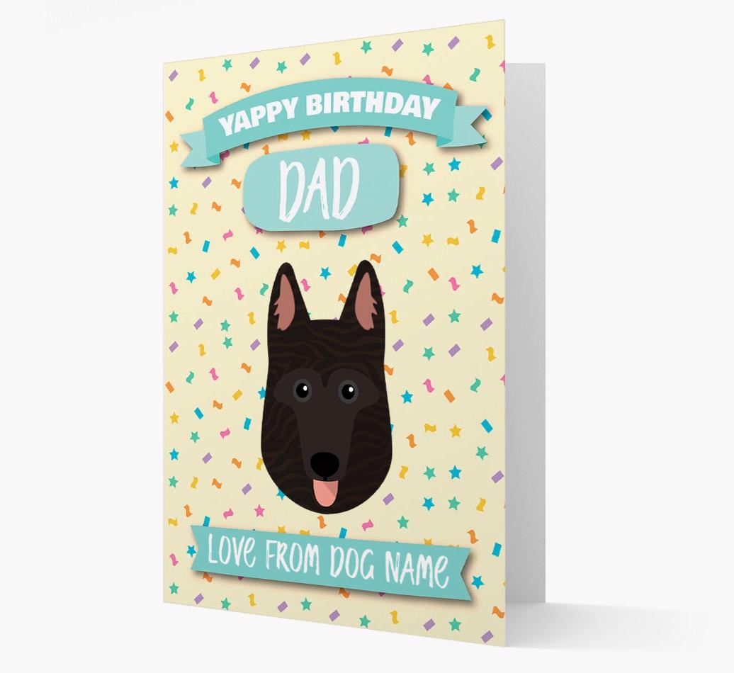Personalised Card 'Yappy Birthday Dad' with {breedCommonName} Icon