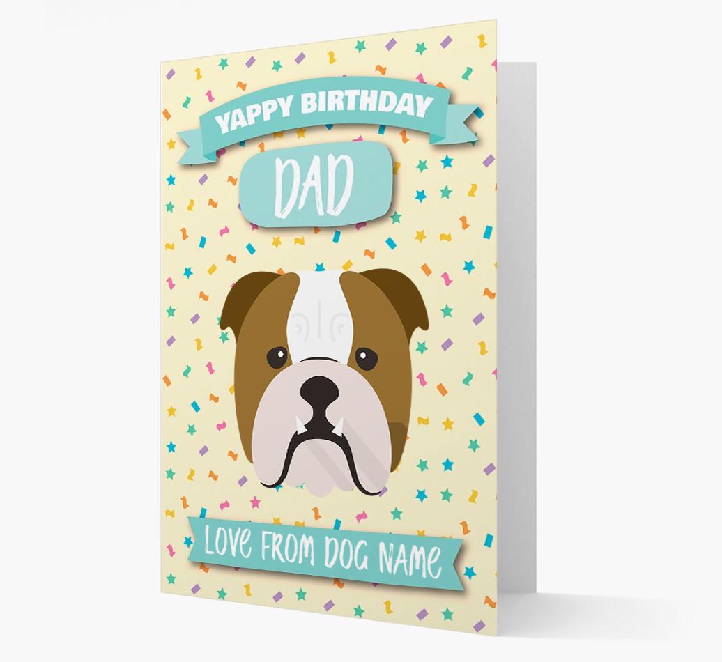 Personalised Card 'Yappy Birthday Dad' with {breedCommonName} Icon