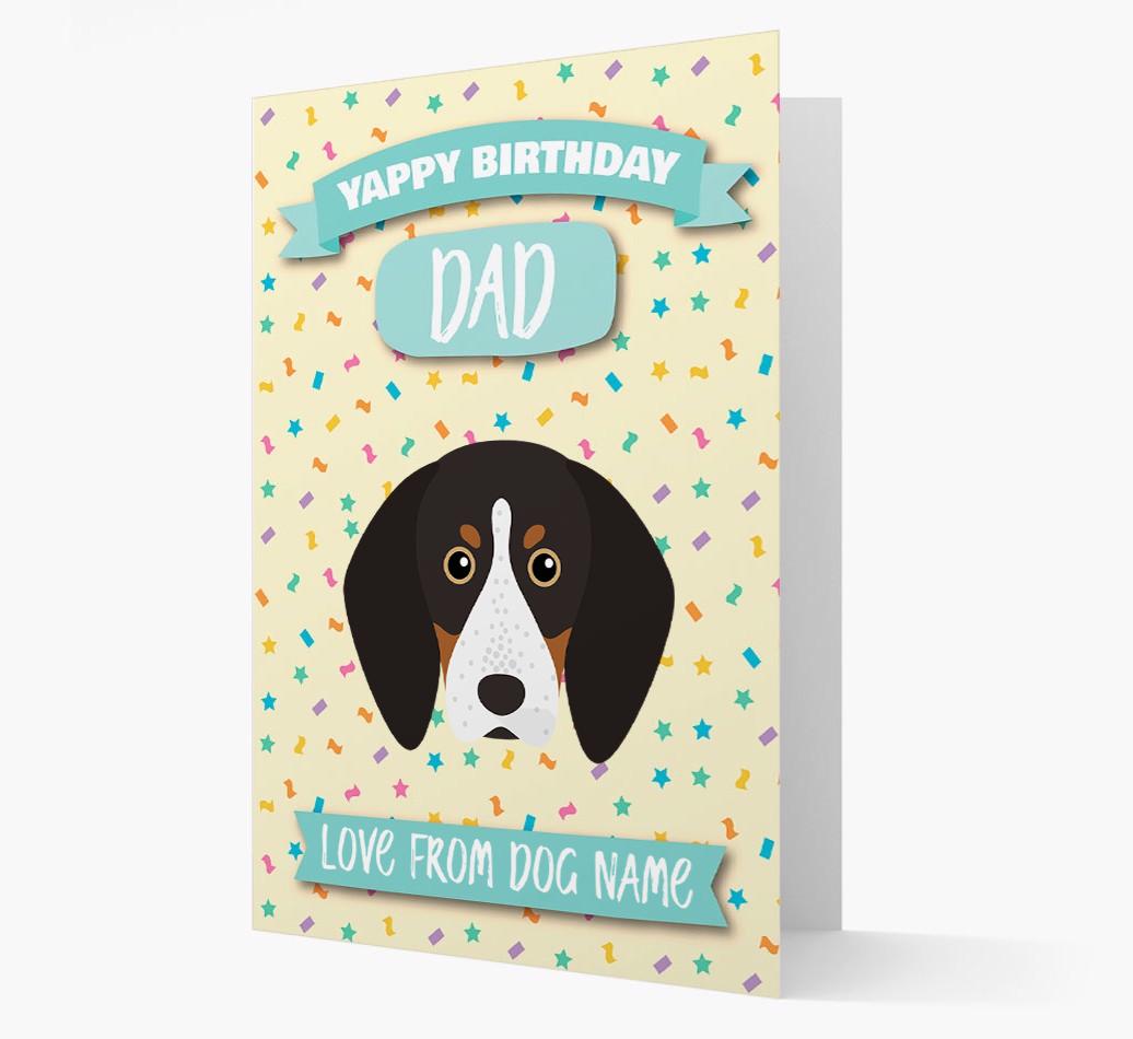Personalised Card 'Yappy Birthday Dad' with {breedCommonName} Icon
