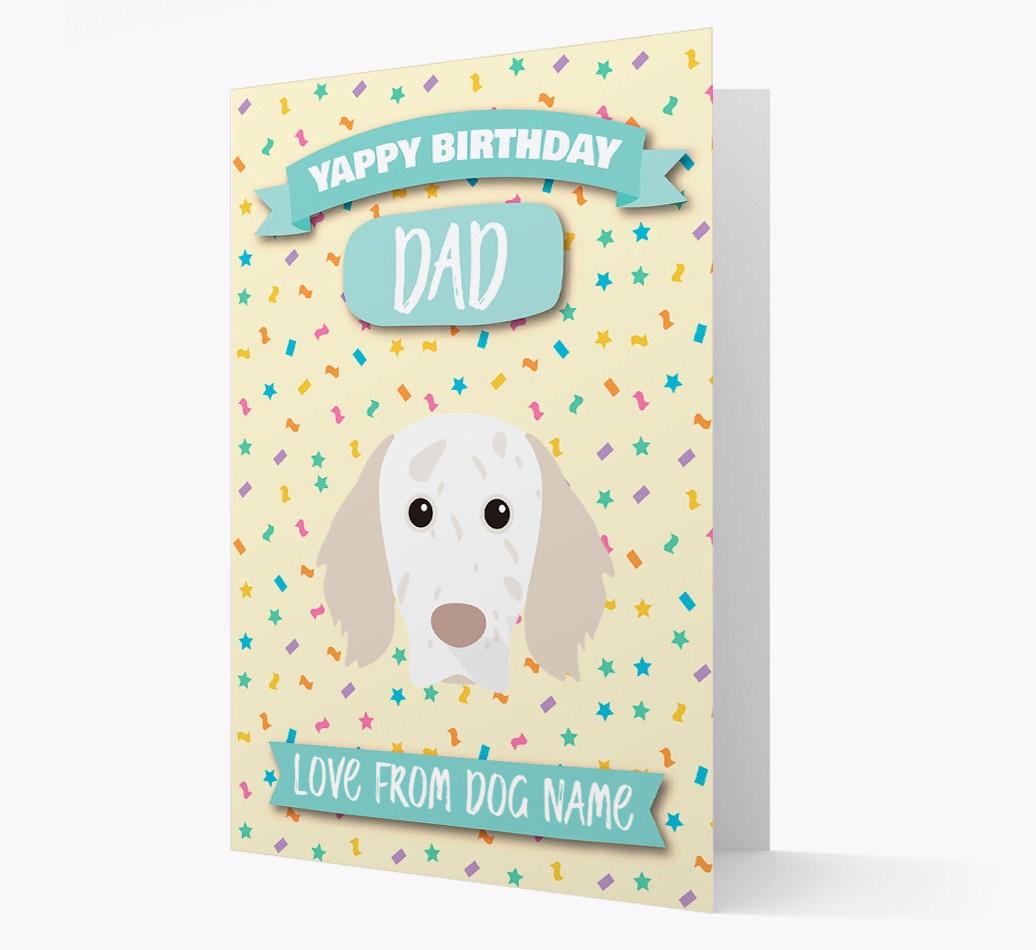 Personalised Card 'Yappy Birthday Dad' with {breedCommonName} Icon