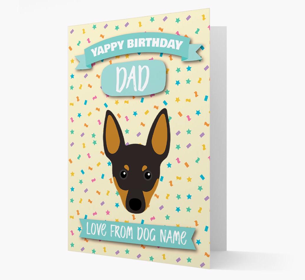 Personalised Card 'Yappy Birthday Dad' with {breedCommonName} Icon