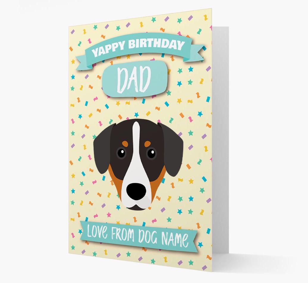 Personalised Card 'Yappy Birthday Dad' with {breedCommonName} Icon
