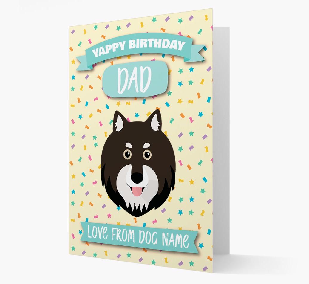 Personalised Card 'Yappy Birthday Dad' with {breedCommonName} Icon