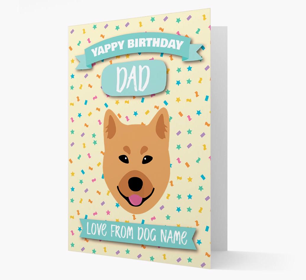 Personalised Card 'Yappy Birthday Dad' with {breedCommonName} Icon