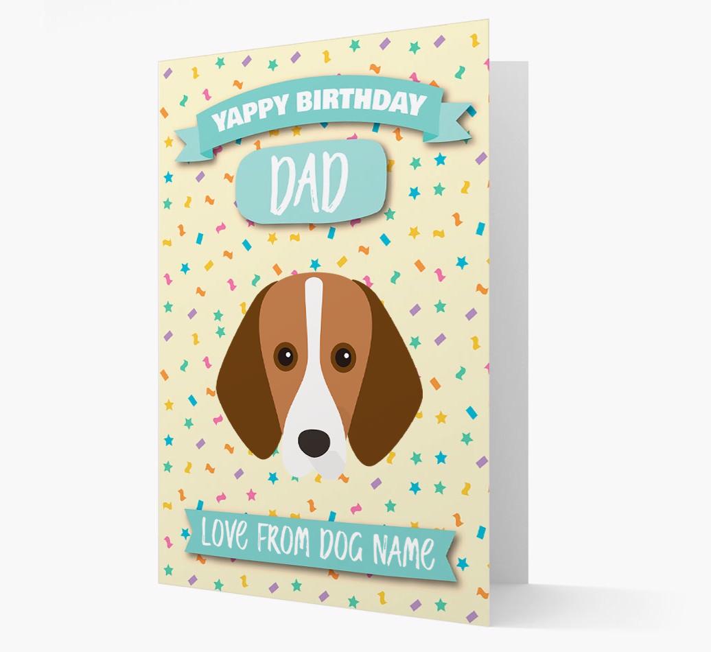 Personalised Card 'Yappy Birthday Dad' with {breedCommonName} Icon