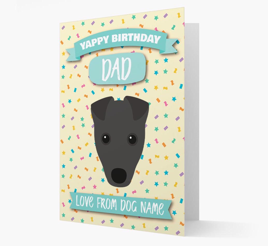 Personalised Card 'Yappy Birthday Dad' with {breedCommonName} Icon