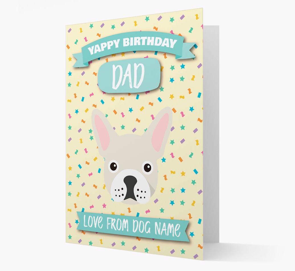 Personalised Card 'Yappy Birthday Dad' with {breedCommonName} Icon