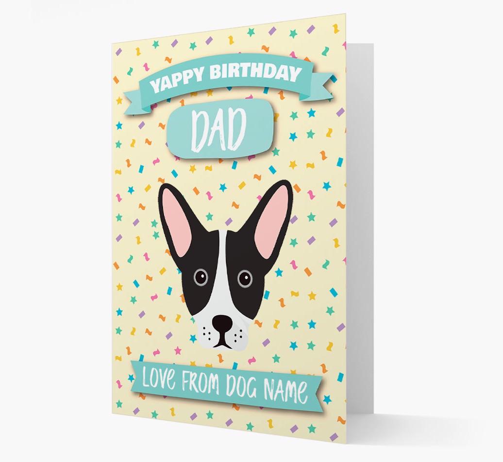 Personalised Card 'Yappy Birthday Dad' with {breedCommonName} Icon