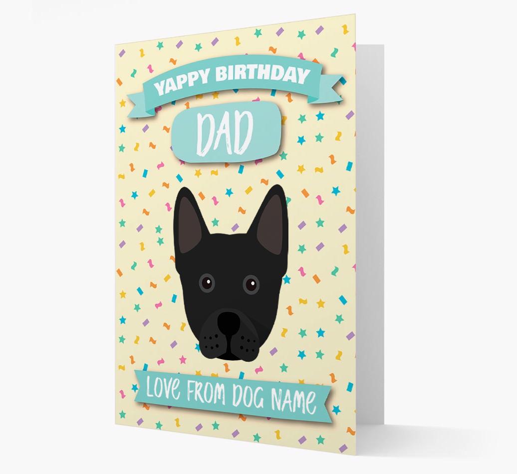 Personalised Card 'Yappy Birthday Dad' with {breedCommonName} Icon