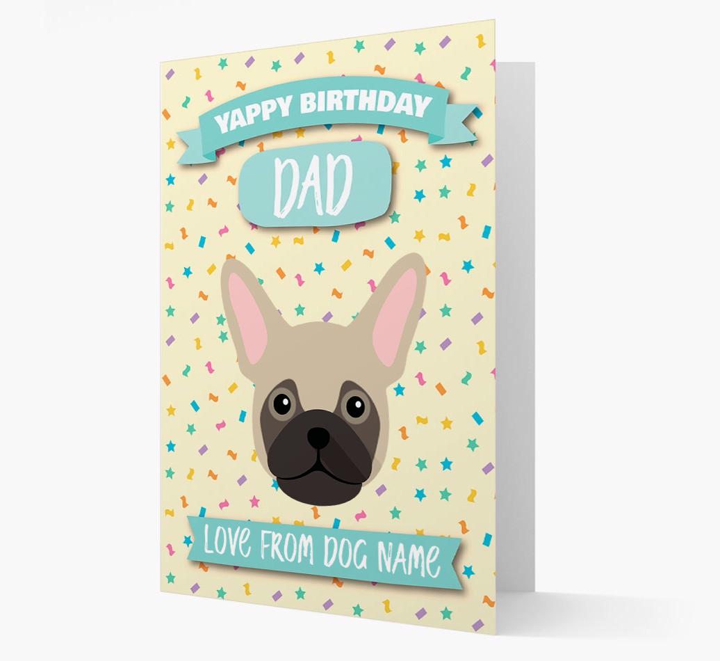 Personalised Card 'Yappy Birthday Dad' with {breedCommonName} Icon