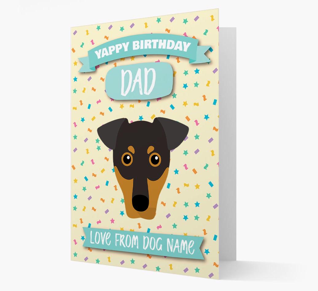 Personalised Card 'Yappy Birthday Dad' with {breedCommonName} Icon