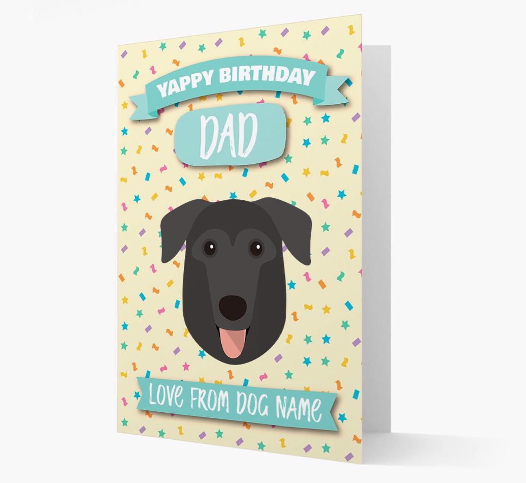 Personalised Card 'Yappy Birthday Dad' with {breedCommonName} Icon