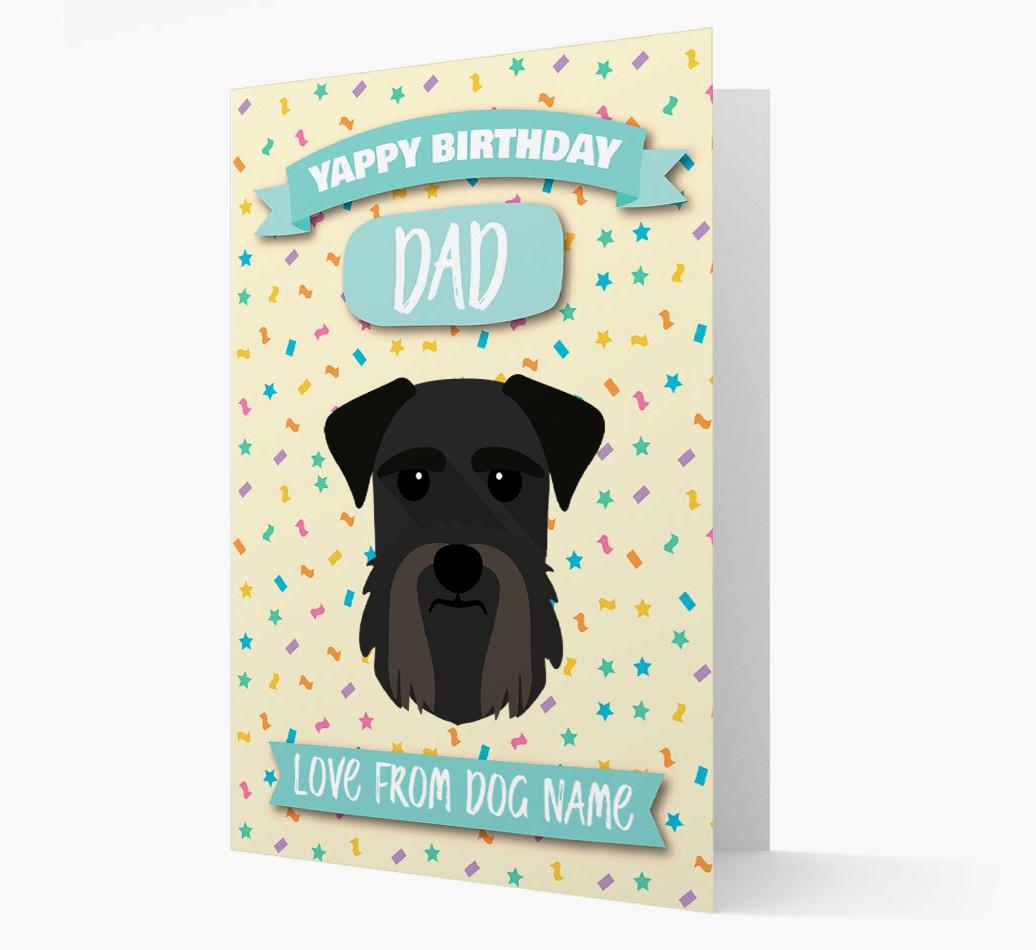 Personalised Card 'Yappy Birthday Dad' with {breedCommonName} Icon