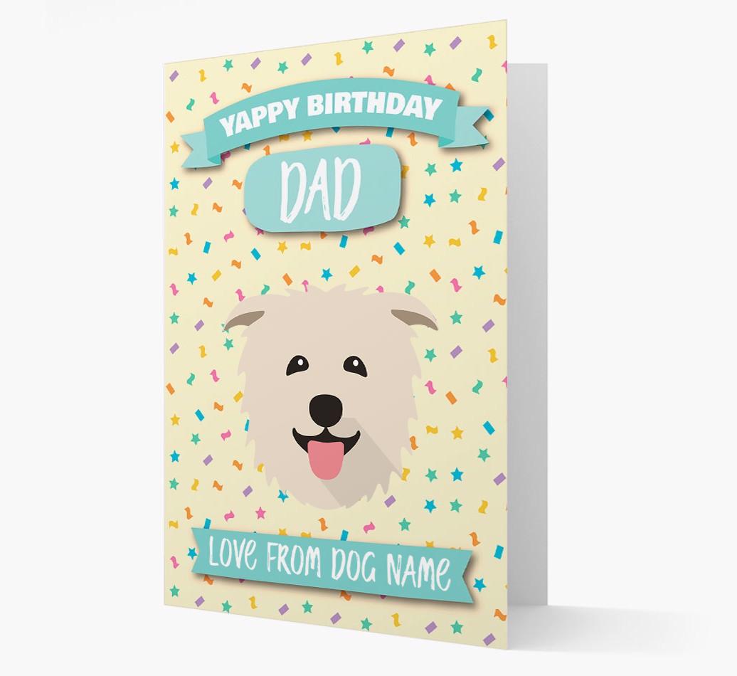 Personalised Card 'Yappy Birthday Dad' with {breedCommonName} Icon