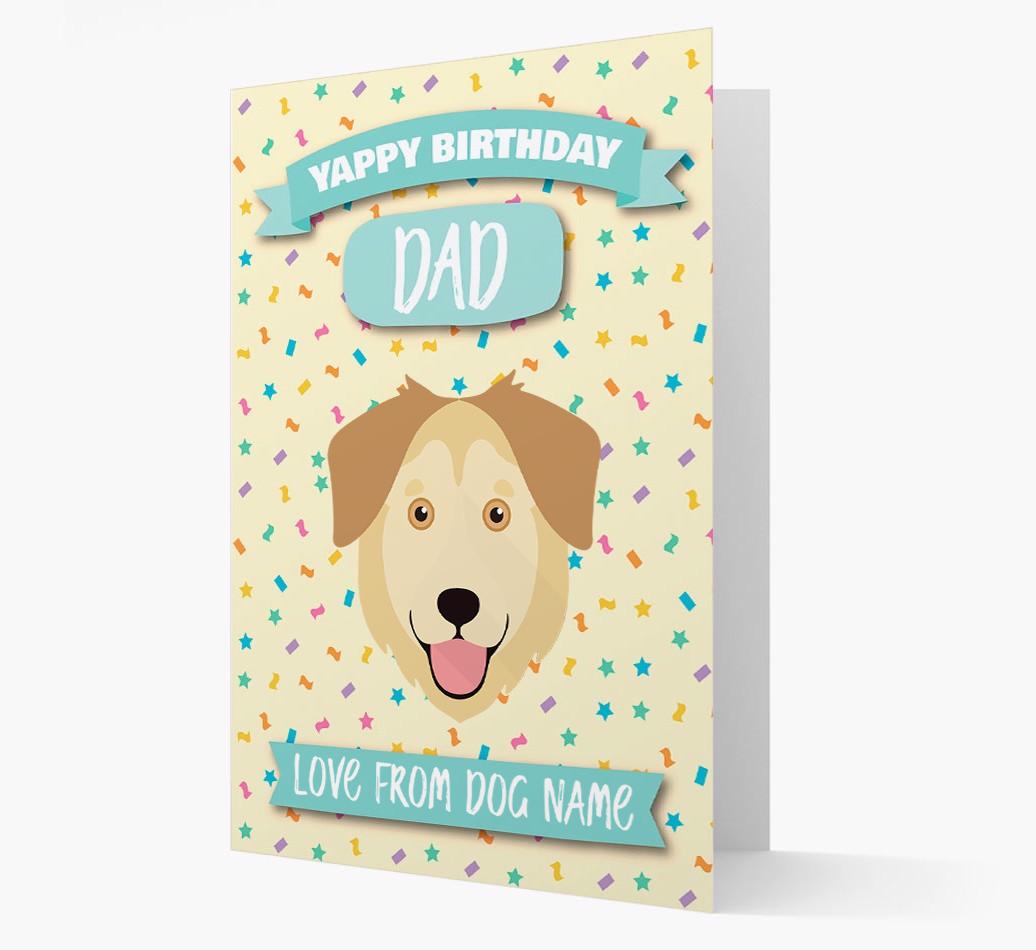 Personalised Card 'Yappy Birthday Dad' with {breedCommonName} Icon