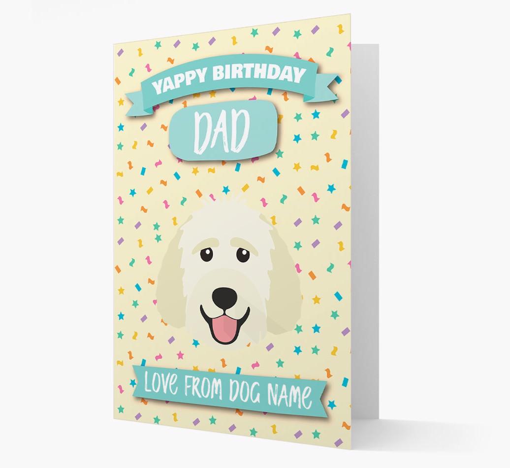Personalised Card 'Yappy Birthday Dad' with {breedCommonName} Icon