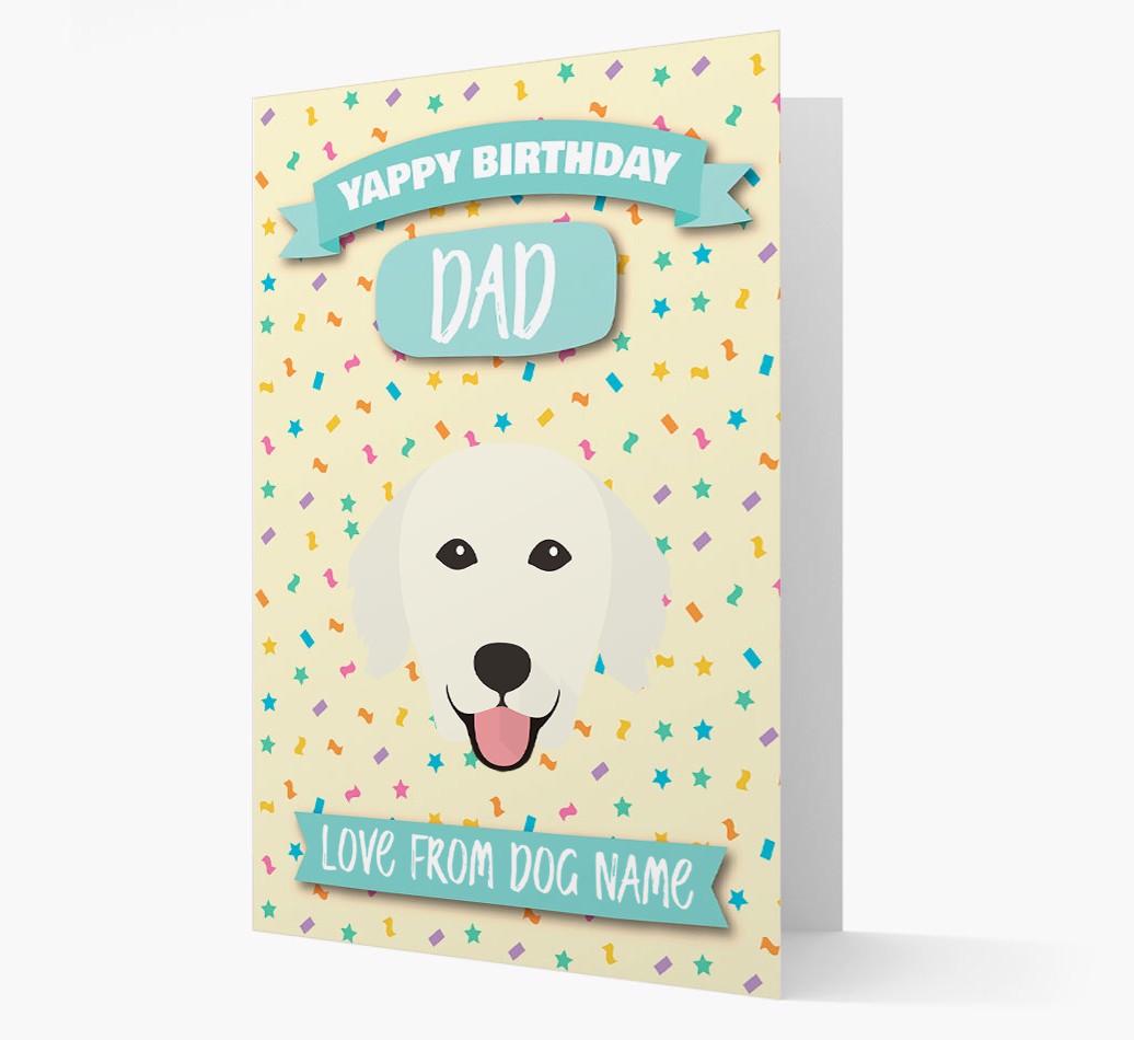 Personalised Card 'Yappy Birthday Dad' with {breedCommonName} Icon