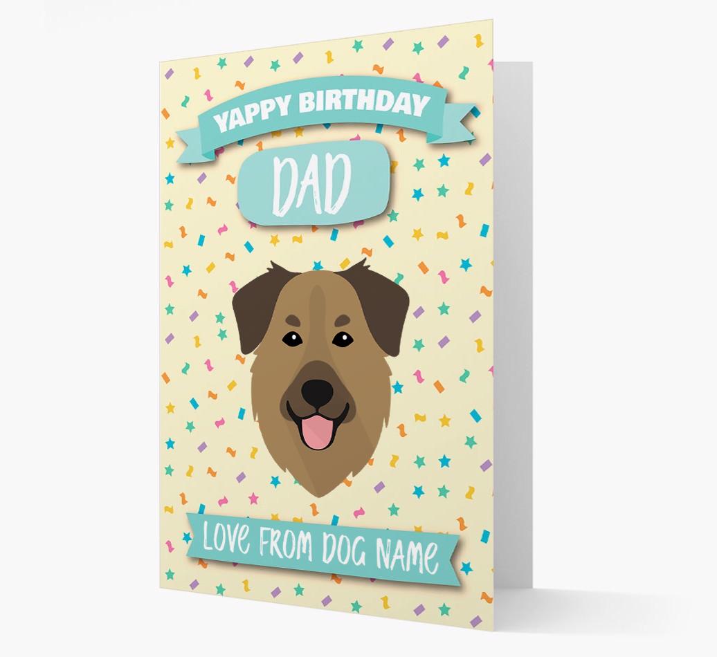 Personalised Card 'Yappy Birthday Dad' with {breedCommonName} Icon