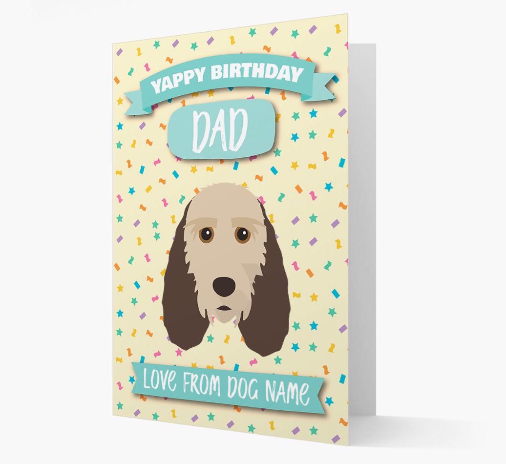 Personalised Card 'Yappy Birthday Dad' with {breedCommonName} Icon