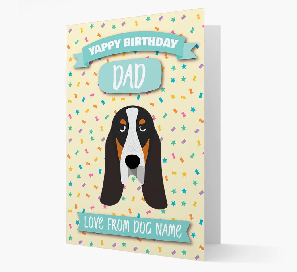 Personalised Card 'Yappy Birthday Dad' with {breedCommonName} Icon