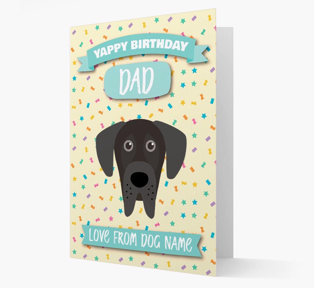 Personalised Card 'Yappy Birthday Dad' with {breedCommonName} Icon