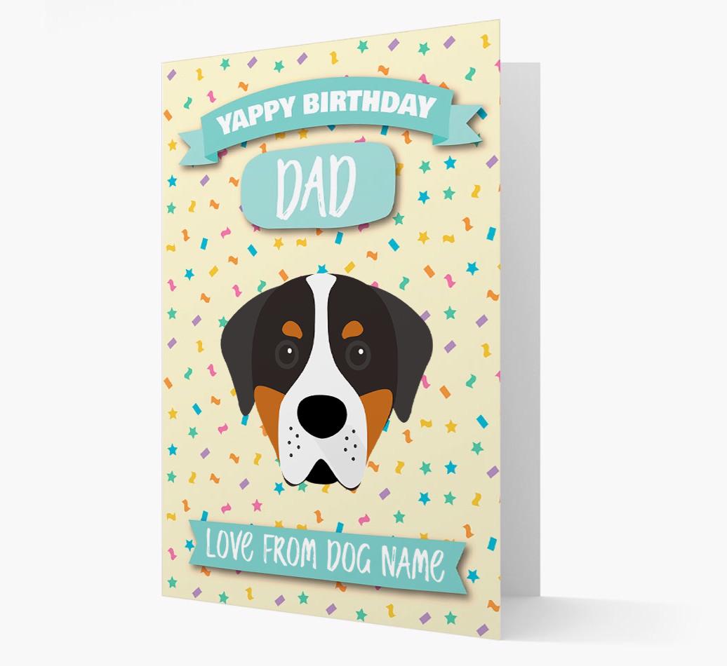 Personalised Card 'Yappy Birthday Dad' with {breedCommonName} Icon