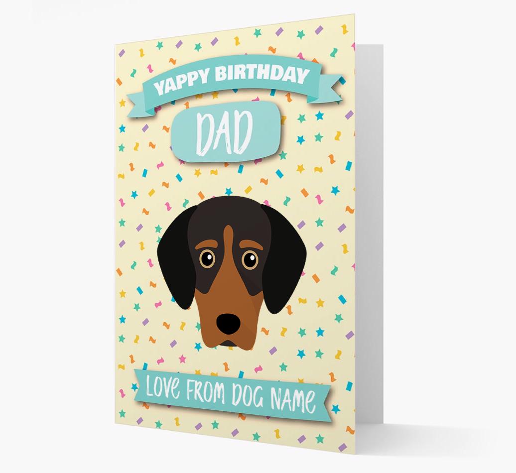 Personalised Card 'Yappy Birthday Dad' with {breedCommonName} Icon