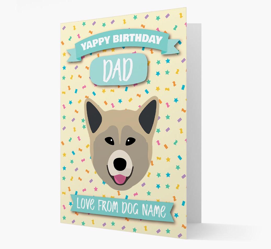 Personalised Card 'Yappy Birthday Dad' with {breedCommonName} Icon