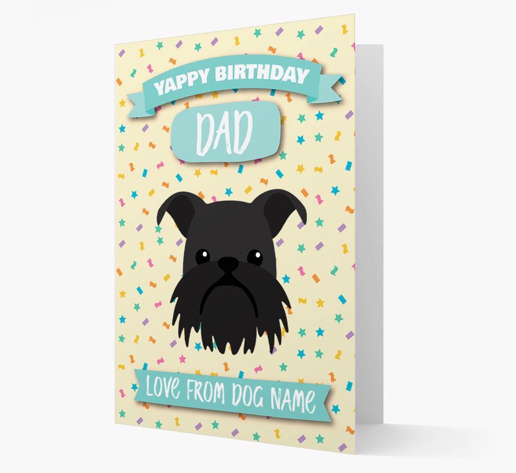 Personalised Card 'Yappy Birthday Dad' with {breedCommonName} Icon