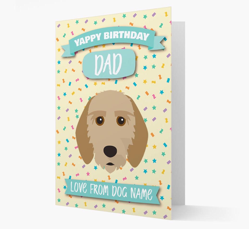 Personalised Card 'Yappy Birthday Dad' with {breedCommonName} Icon