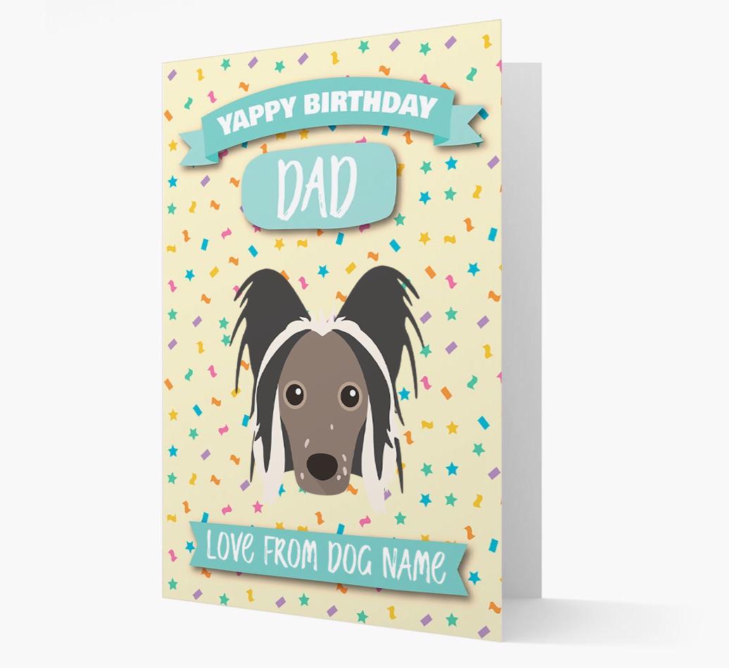 Personalised Card 'Yappy Birthday Dad' with {breedCommonName} Icon