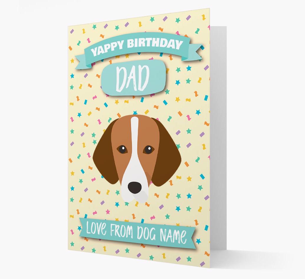 Personalised Card 'Yappy Birthday Dad' with {breedCommonName} Icon