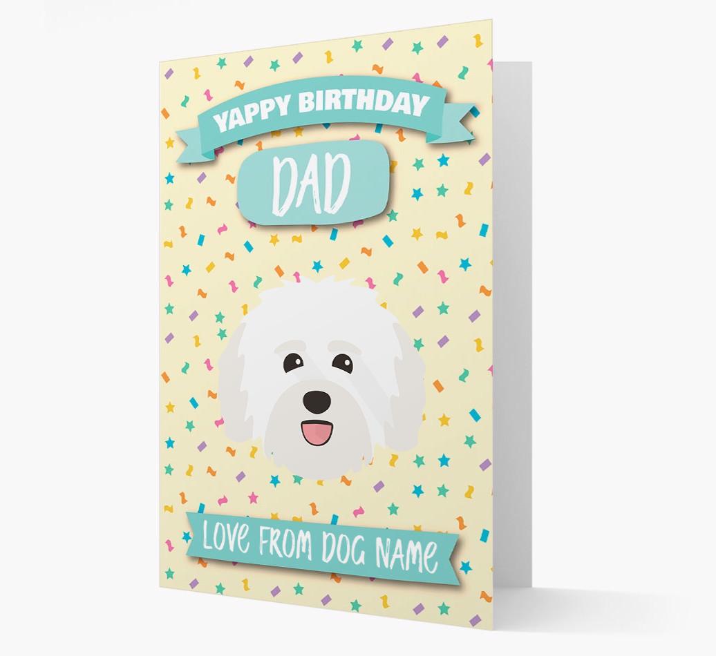 Personalised Card 'Yappy Birthday Dad' with {breedCommonName} Icon