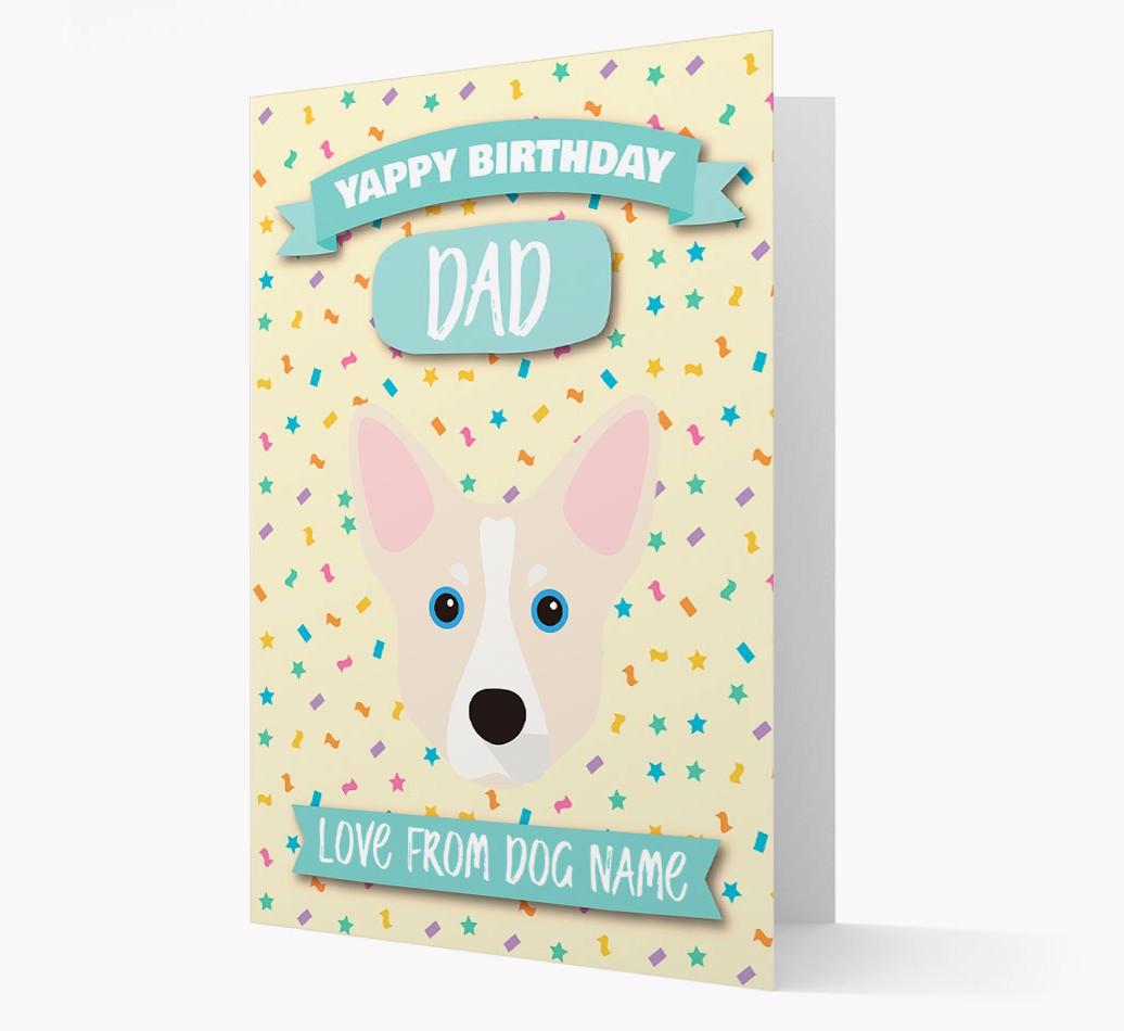 Personalised Card 'Yappy Birthday Dad' with {breedCommonName} Icon