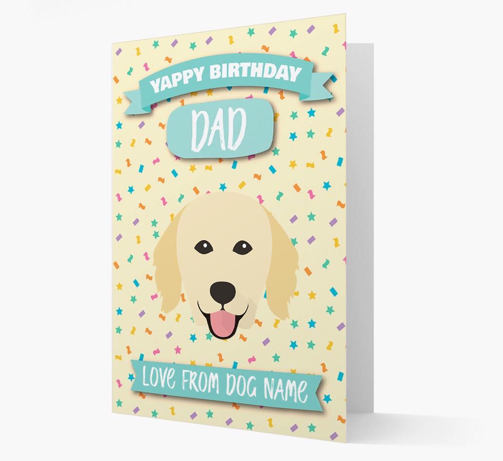 Personalised Card 'Yappy Birthday Dad' with {breedCommonName} Icon
