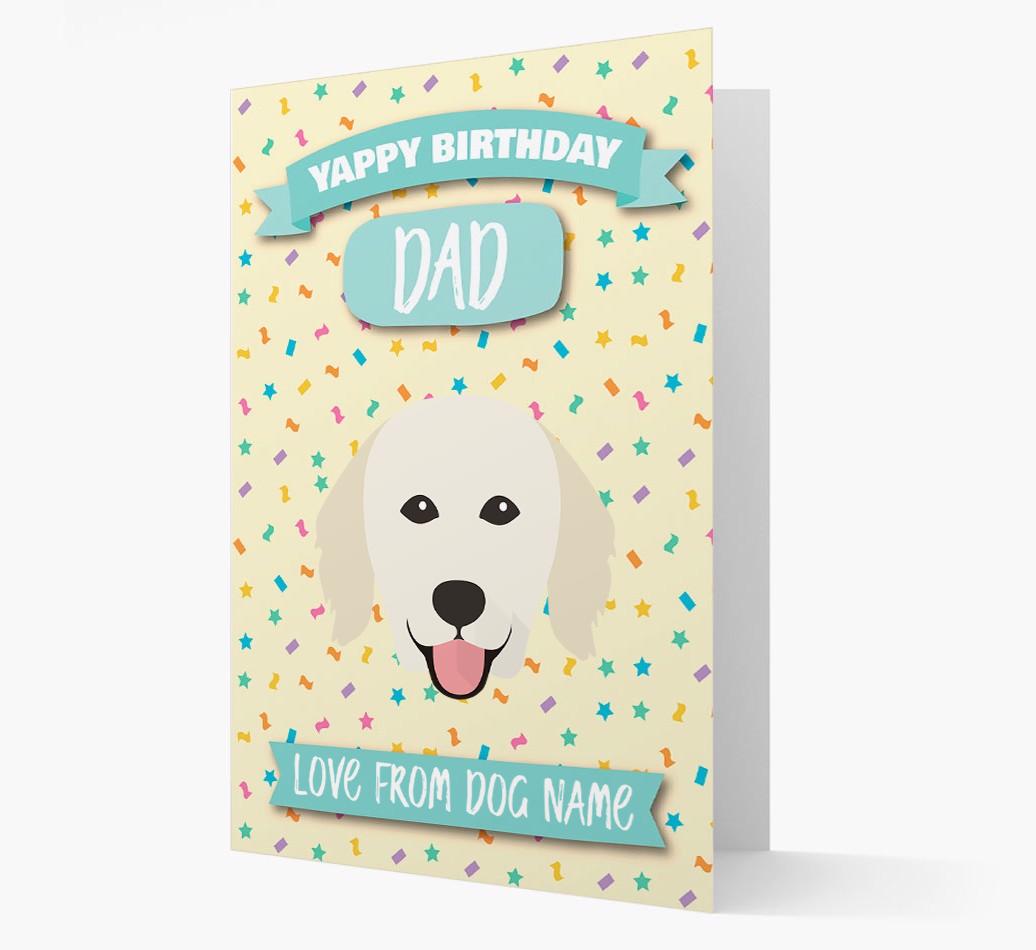 Personalised Card 'Yappy Birthday Dad' with {breedCommonName} Icon
