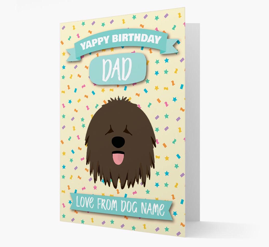 Personalised Card 'Yappy Birthday Dad' with {breedCommonName} Icon
