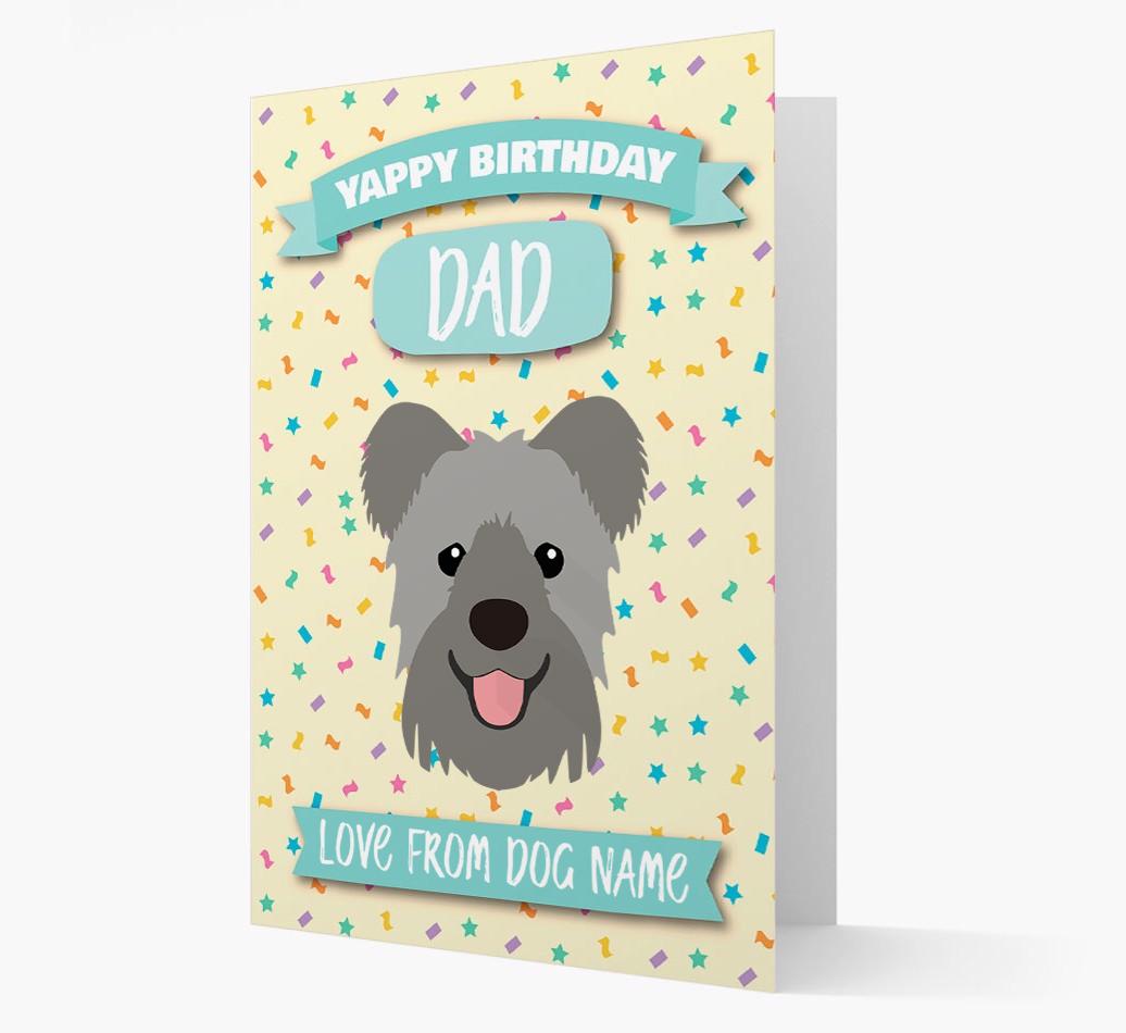 Personalised Card 'Yappy Birthday Dad' with {breedCommonName} Icon