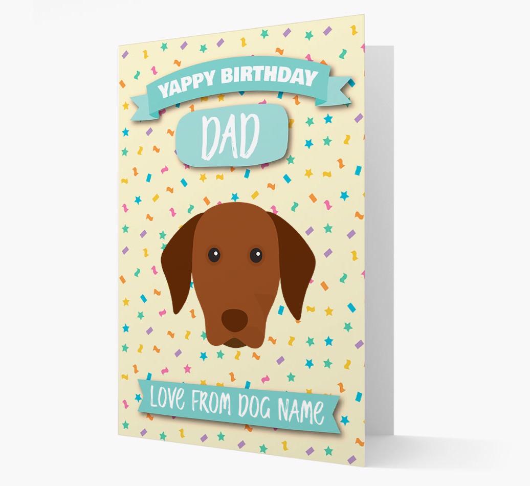 Personalised Card 'Yappy Birthday Dad' with {breedCommonName} Icon
